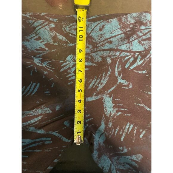 Soft Surrounding Blue Black Tropical Pattern Athletic Yoga Pants Sz M - Picture 8 of 10